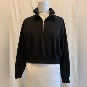 🎁 Boxing Week Mix & Match - 2 for $24 - Black Cropped Half Zip Sweatshirt
